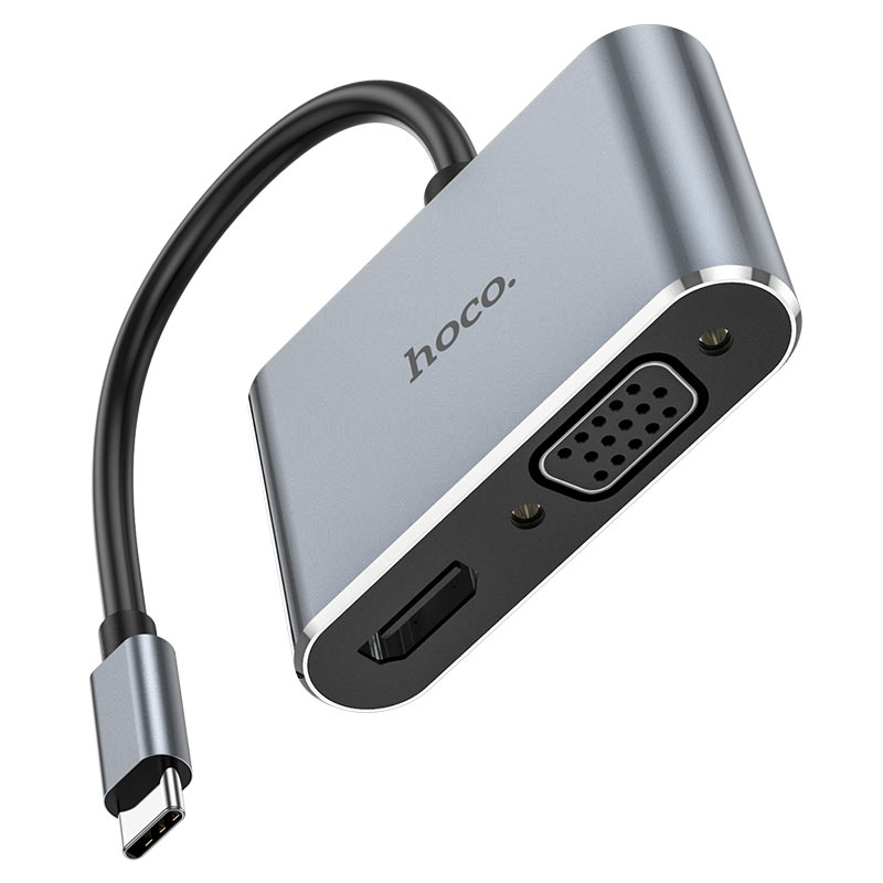 HOCO Converter “HB30 Eco” Type-C to HDMI + VGA + USB3.0 + PD HOCO Converter “HB30 Eco” Type-C to HDMI + VGA + USB3.0 + PD